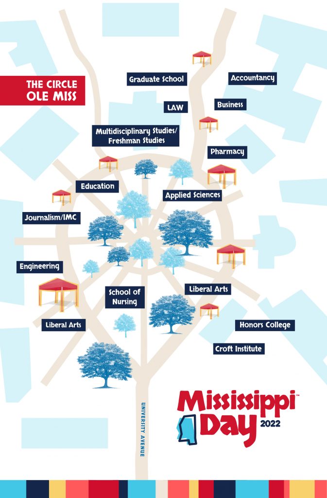 Mississippi Day style Map of UM Campus